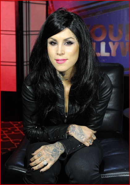 Kat Von D has been sporting some impressive bling on her ring finger as of