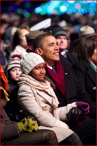  moment as they watched the National Christmas Tree lighting ceremony on 